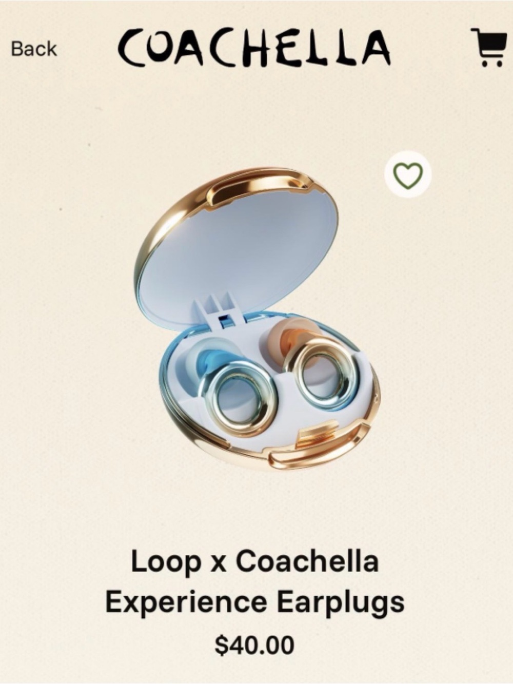 Loop Coachella Experience Earplugs - Blue & Peach - includes gold carrying case.